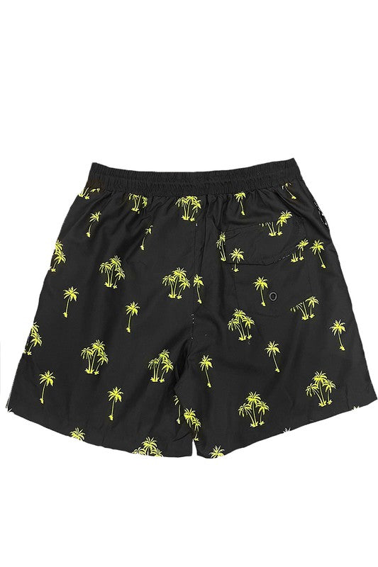 Tropical Breeze Palm Print Swim Shorts