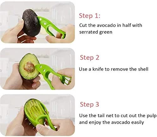3 in 1 Avocado Slicer, Fruit Cutter and Peeler for Fruit and Vegetables