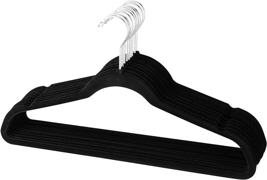 10PC Household Flocking Hangers Velvet Anti Slip Clothing Hangers