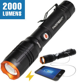 Platinum Series 2000 Lumen Rechargeable Flashlight by Farpoint