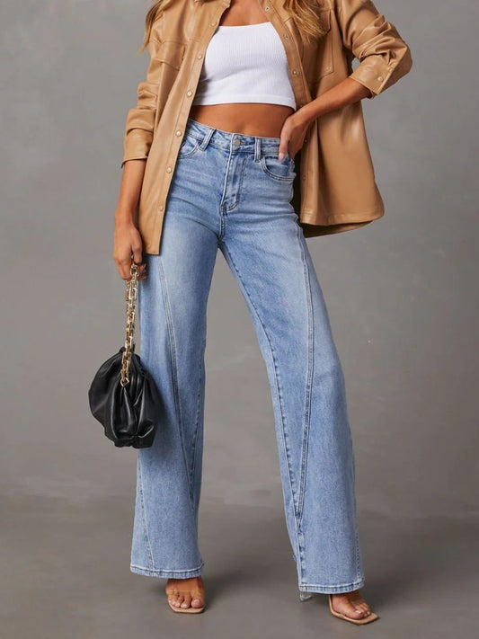 High Waist Skyline Straight Jeans