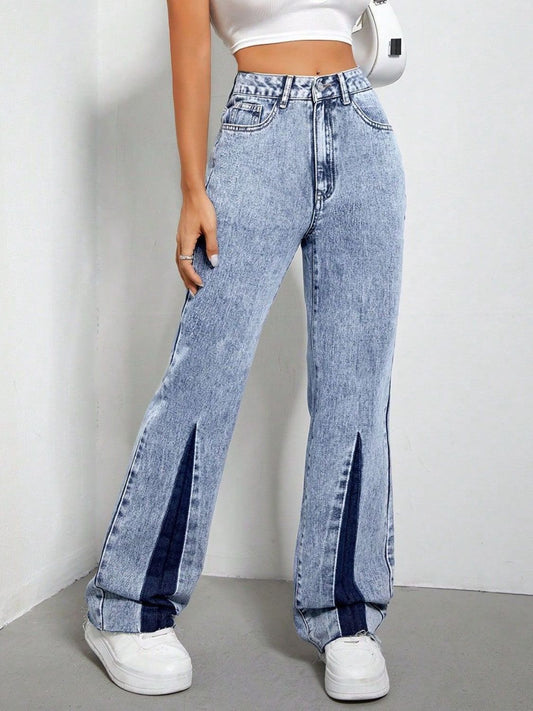 Dual Tone Bootcut Blues Jeans