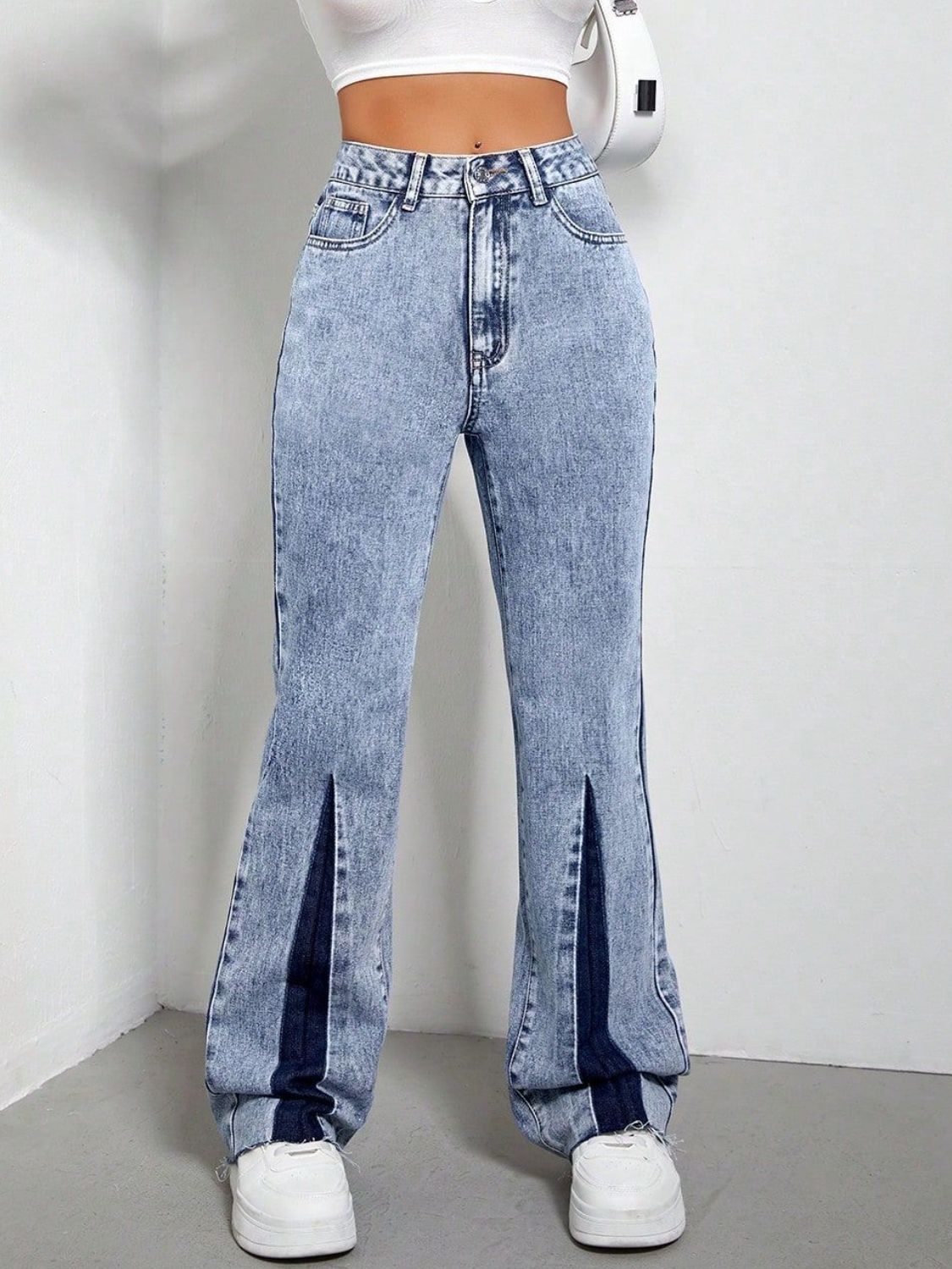 Dual Tone Bootcut Blues Jeans