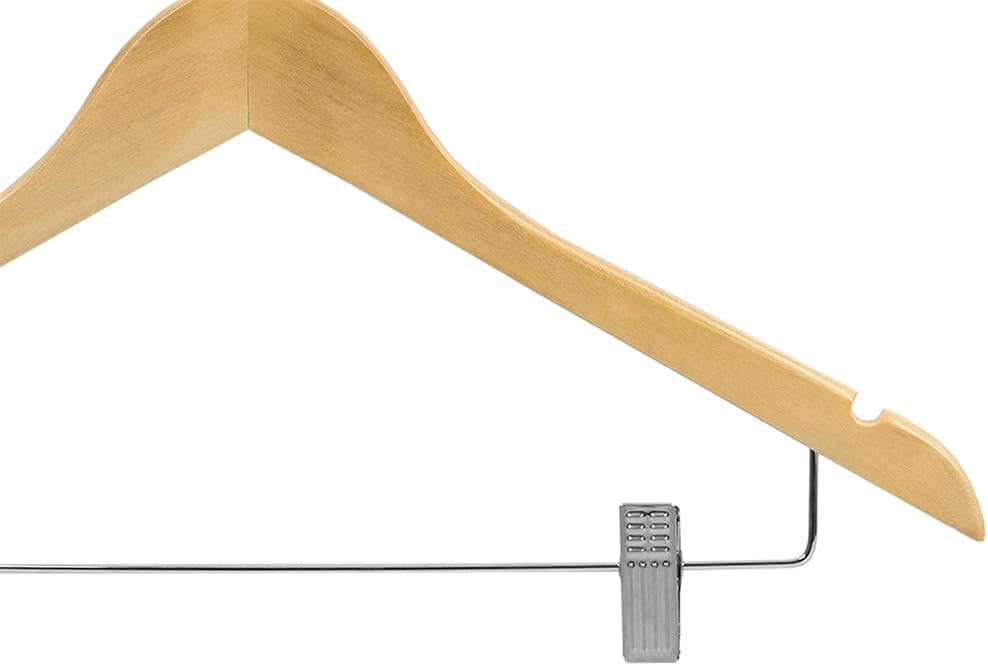 Home Signature Wood Hangers with Metal Clips 3 Pack