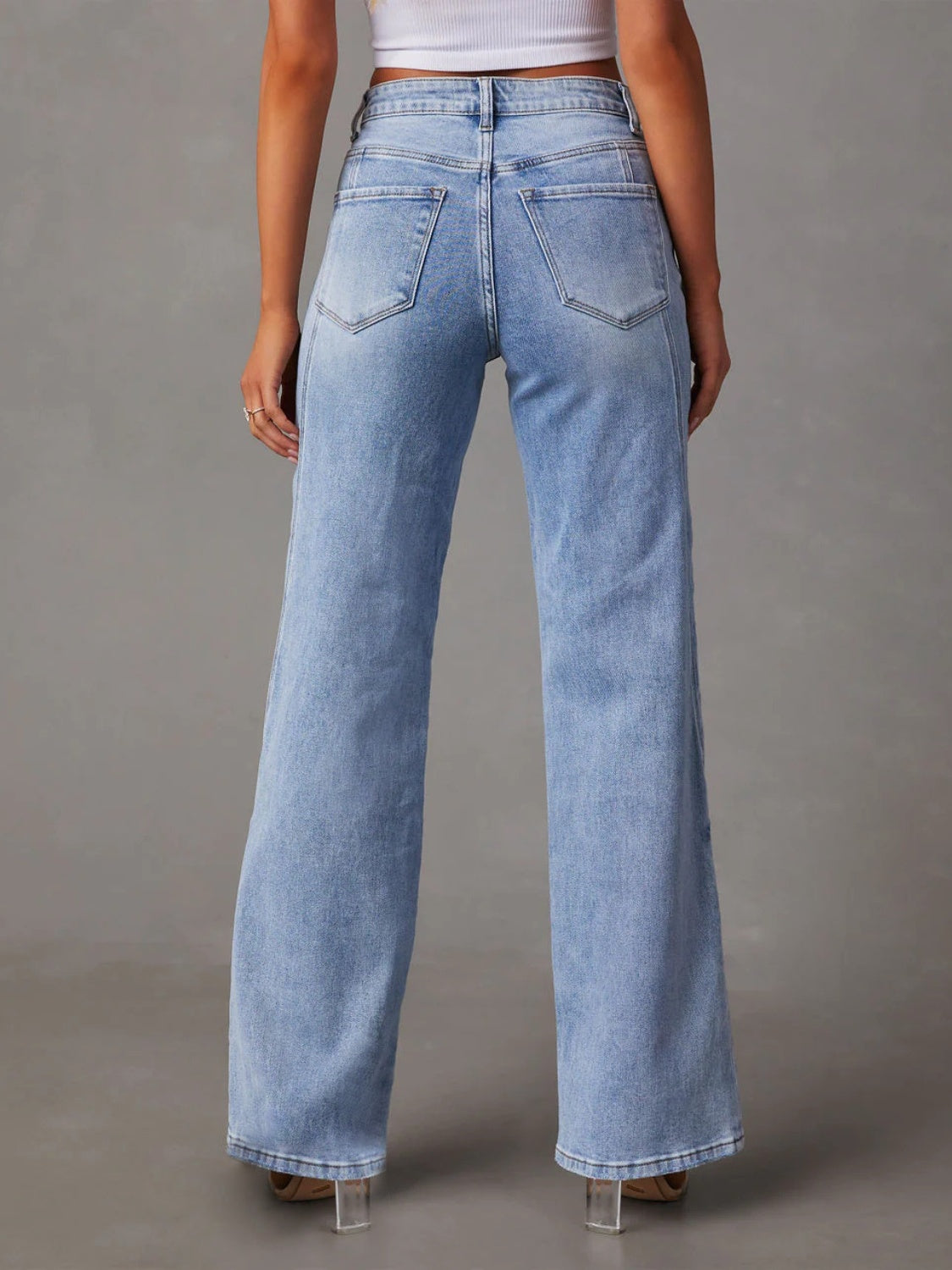 High Waist Skyline Straight Jeans