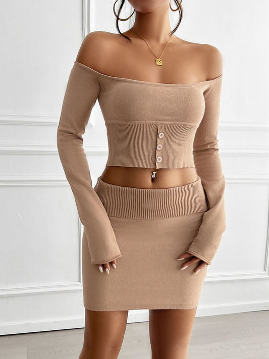 Heavenly Chic Off-Shoulder Duo Set