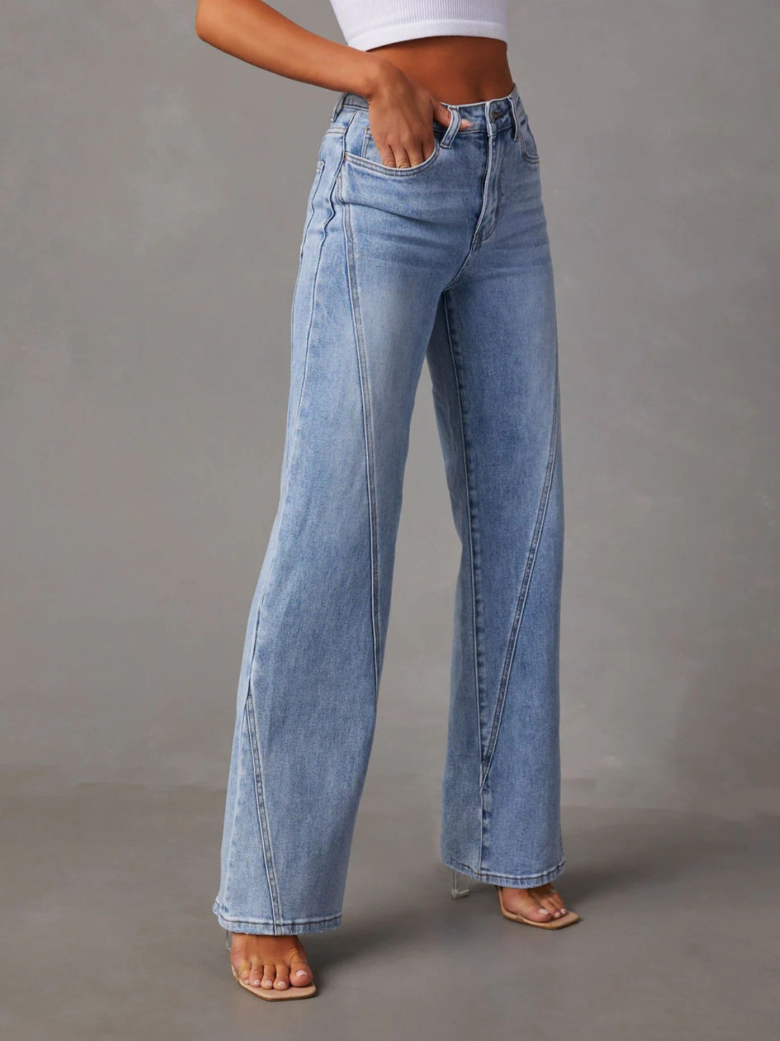 High Waist Skyline Straight Jeans