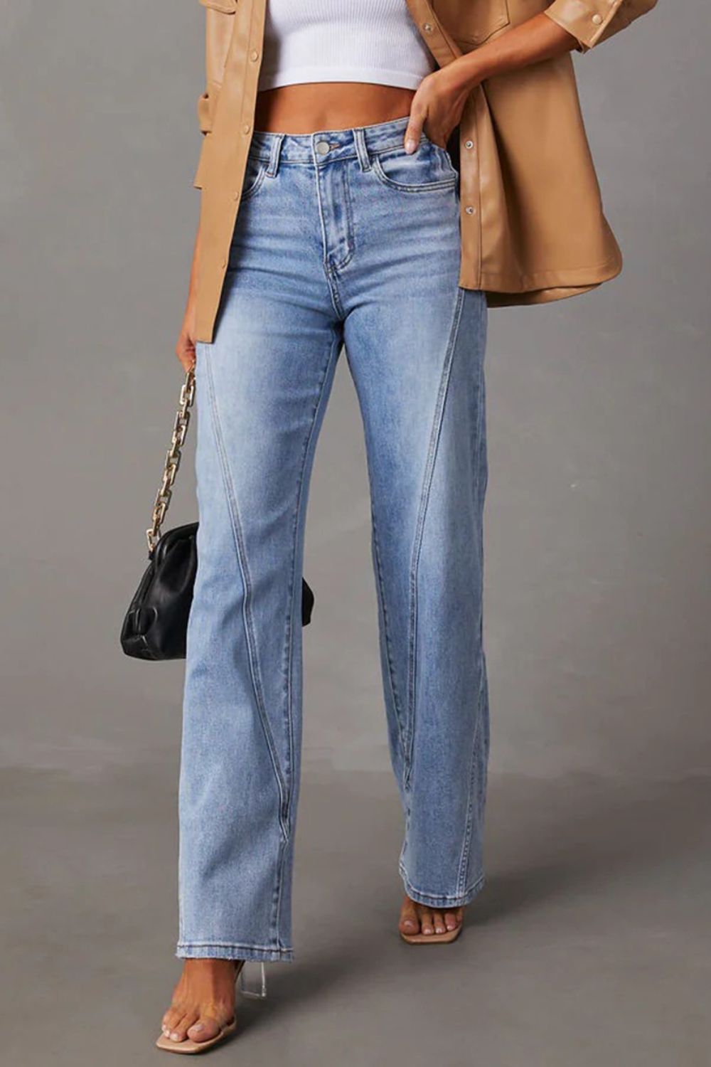 High Waist Skyline Straight Jeans